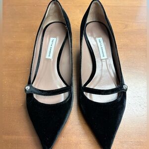 Tabitha Simmons Black Velvet Heels